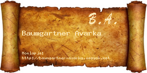 Baumgartner Avarka névjegykártya